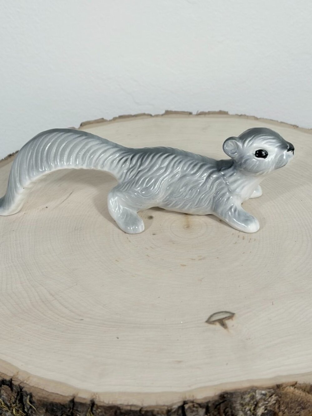 Vintage Artmark- Ceramic Grey Squirrel Figurine / Wall Climber- Japan, 7" Long